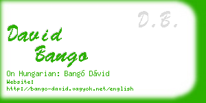 david bango business card