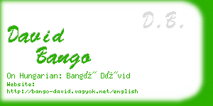 david bango business card